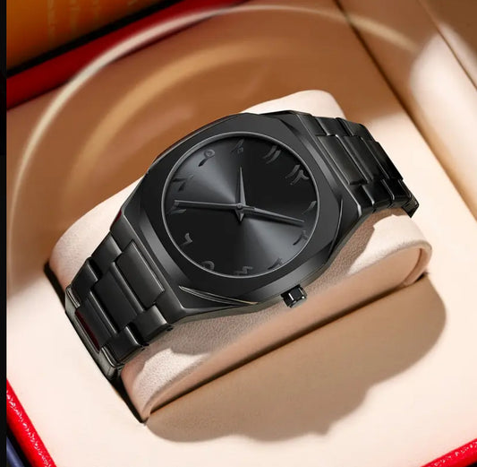 Best Quality Black Quartz Watch with Arabic Numerals